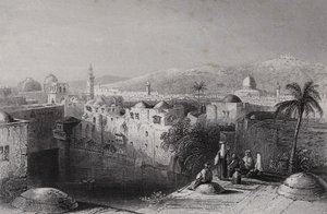 Vijver van Hizkia, Jeruzalem door William H. Bartlett