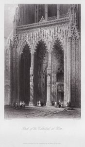 Portiek van de kathedraal in Ulm (gravure) door William H. Bartlett