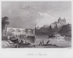 Ratisbon of Regensberg (gravure) door William H. Bartlett