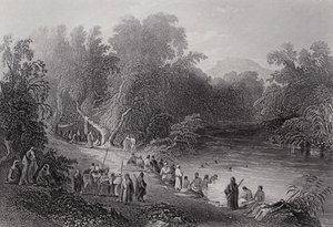 De rivier de Jordaan, Griekse badplaats