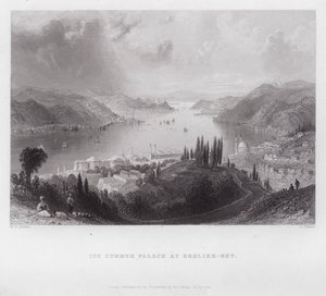 Het Zomerpaleis bij Beglier-Bey (gravure)