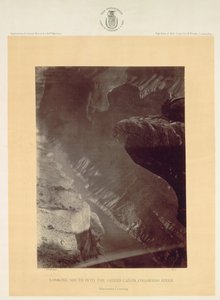 Kijkend naar het zuiden in de Grand Canyon, Colorado River, Sheavwitz, 1872