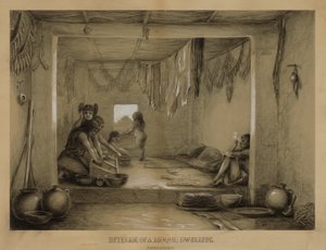 Interieur van een Hopi woning door William H. Jackson
