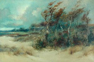 Bomen in een Zanderige Laan, Heysham, 1916 door William H. Parkinson