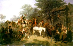 Een Dorpsbruiloft, 1859 door William Hahn