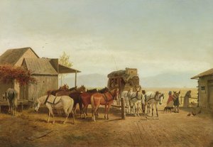 California Stagecoach Halt, 1875 door William Hahn