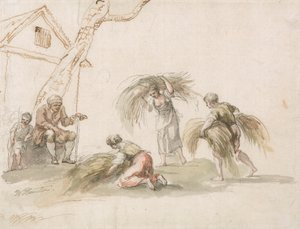 Figuren aan het Oogsten door William Hamilton