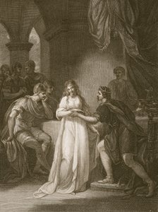 Vortigern en Rovena, gegraveerd door Delatre, illustratie uit David Hume
