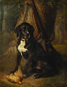 Een jachthond met een houtsnip, 1842