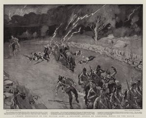 Een Unieke Ervaring in het Britse Leger, een Regiment getroffen door Bliksem tijdens de Mars door William Hatherell