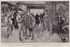 In Afwachting van Orders voor het Front, een Detachement van de Keizerlijke Yeomanry in Norwich door William Hatherell