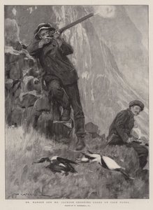 Dr. Nansen en Mr. Jackson schieten Loons op Kaap Flora door William Hatherell