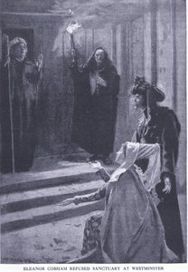 Eleanor Cobham geweigerd asiel in Westminster, uit Cassells History of the British People gepubliceerd door de Waverley Book Company Limited, ca. 1940