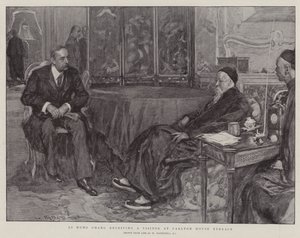Li Hung Chang ontvangt een bezoeker in Carlton House Terrace door William Hatherell