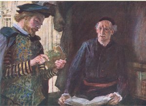 Shakespeare koopt een boek bij een boekenkraam, uit Mijn Tijdschrift door William Hatherell