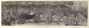 De Diamanten Jubileum Processie, Panoramisch uitzicht op de Uitrusting van de Koningin door William Hatherell