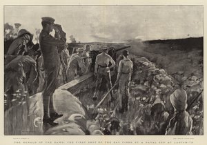 De heraut van de dageraad, het eerste schot van de dag afgevuurd door een marinekanon bij Ladysmith
