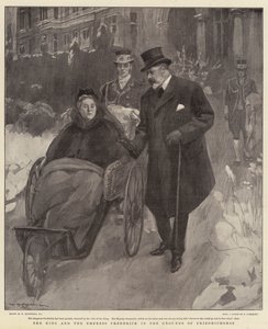 De Koning en de Keizerin Frederick in de Tuinen van Friedrichshof door William Hatherell