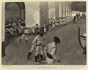 De koningin in Cimiez, de Chasseurs Alpins groeten Hare Majesteit tijdens haar middagrit door William Hatherell