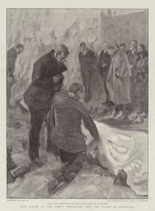 Het wrak van de lijnboot Mohegan voor de kust van Cornwall door William Hatherell