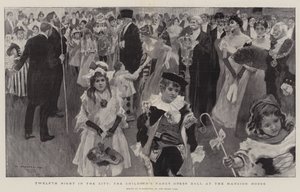 Driekoningenavond in de stad, het kinderbal met verkleedkleding in het Mansion House