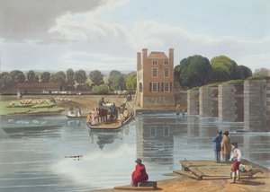 Datchet Ferry, nabij Windsor, gegraveerd door Robert Havell de Jongere, gepubliceerd 1818