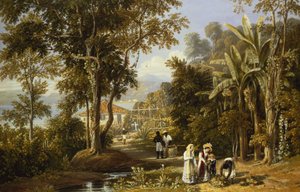 Tuin Scène aan de Braganza Kust, Rio de Janeiro, 1827 door William Havell