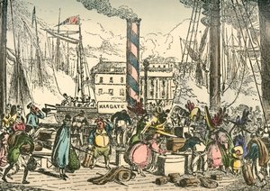 Aan boord gaan van de Margate stoomboot bij London Bridges Wharf