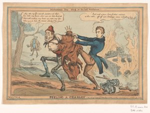 Spotprent op Sir Robert Peel door William Heath
