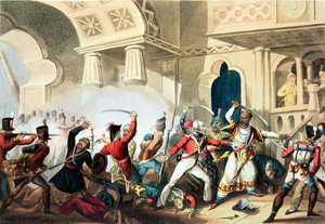 De bestorming van Seringapatam, 4 mei 1799, gegraveerd door Thomas Sutherland, 1815