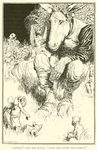 Wacht, zei de koningin, op deze lieve heer door William Heath Robinson
