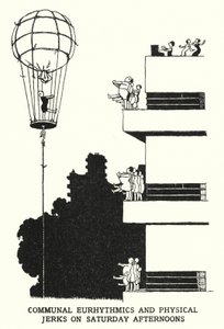 Gemeenschappelijke euritmie en fysieke oefeningen op zaterdagmiddag door William Heath Robinson