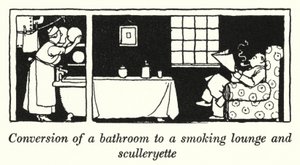 Omzetting van een badkamer naar een rooklounge en keukentje