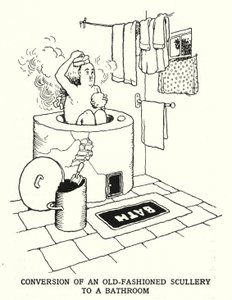 Omzetting van een ouderwetse bijkeuken naar een badkamer