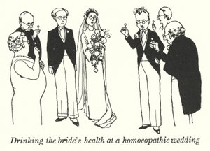 De gezondheid van de bruid drinken op een homeopathische bruiloft door William Heath Robinson