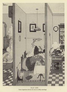 Flatleven, enkele ingenieuze apparaten voor gebruik op koude ochtenden door William Heath Robinson