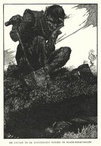 Hij liet eervol begraven in Zwart-aarde-vallei (litho) door William Heath Robinson