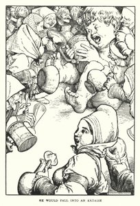 Hij zou in extase raken (litho) door William Heath Robinson