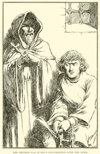 Haar broer was in vrome conversatie met de hertog door William Heath Robinson