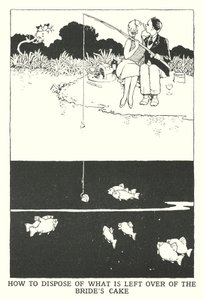 Hoe om te gaan met wat er overblijft van de bruidstaart door William Heath Robinson