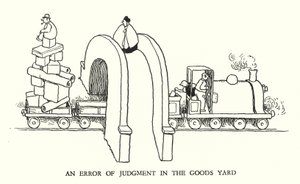 Illustratie voor Railway Ribaldry door W Heath Robinson door William Heath Robinson