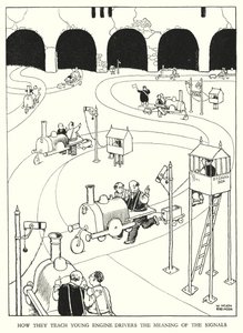 Illustratie voor Railway Ribaldry door W Heath Robinson door William Heath Robinson