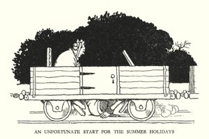 Illustratie voor Railway Ribaldry door W Heath Robinson