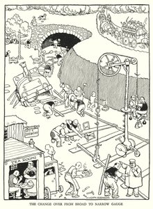 Illustratie voor Railway Ribaldry door W Heath Robinson door William Heath Robinson
