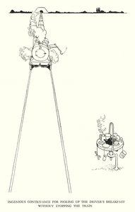 Illustratie voor Railway Ribaldry door W Heath Robinson door William Heath Robinson
