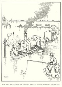 Illustratie voor Railway Ribaldry door W Heath Robinson door William Heath Robinson