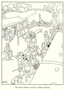Illustratie voor Railway Ribaldry door W Heath Robinson door William Heath Robinson