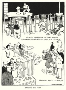 Illustratie voor Railway Ribaldry door W Heath Robinson