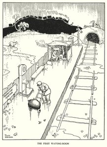 Illustratie voor Railway Ribaldry door W Heath Robinson