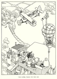 Illustratie voor Railway Ribaldry door W Heath Robinson door William Heath Robinson